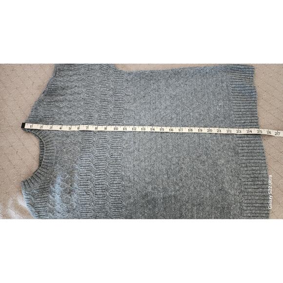 CJ Banks VTG Gray Chunky Knit Crewneck Long Sleeve Sweater Pattern Design W Smal - Picture 5 of 10